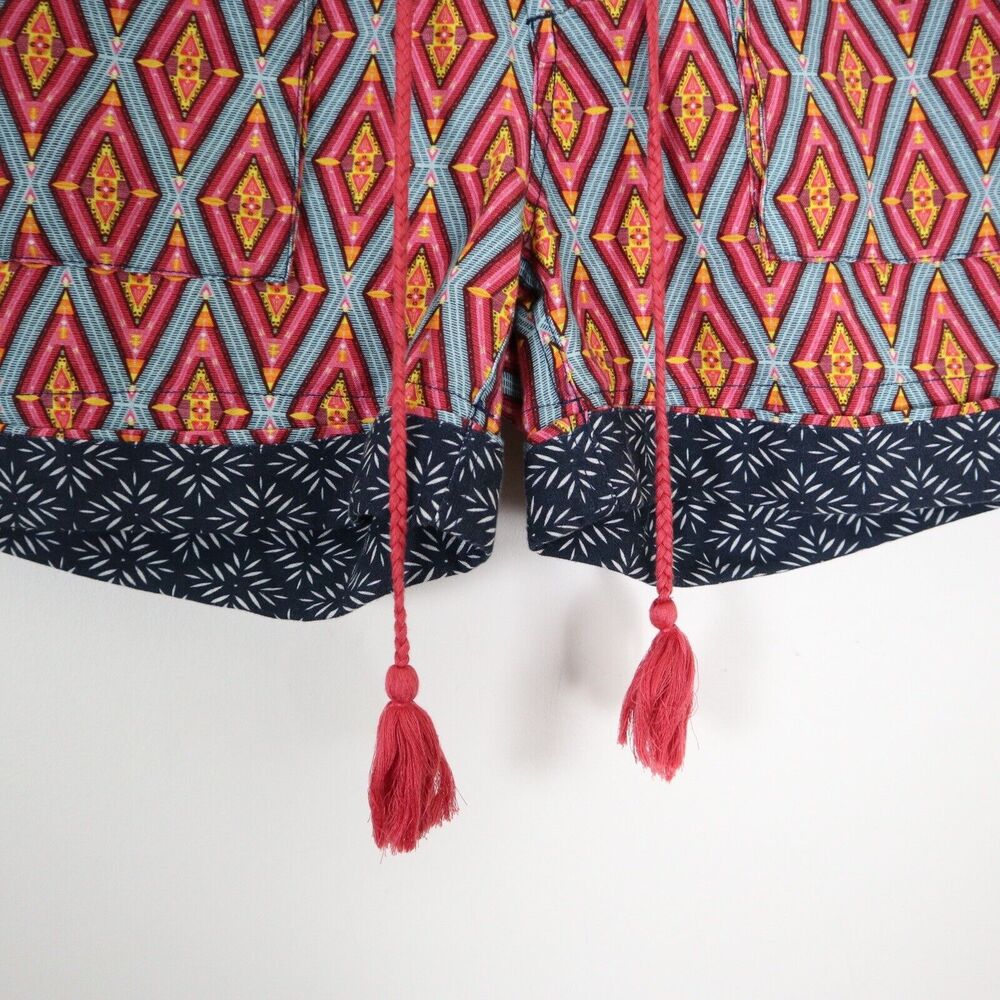 Sundance Size PS Kalini Shorts Cotton Linen Print Multicolor Diamond Cuffed - Picture 6 of 11